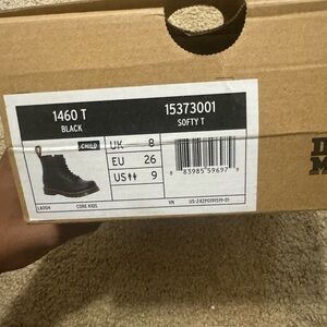 Dr. Martens Kids Black Leather Boots